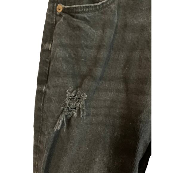 Zara Size 8 High Rise 28 Inseam Straight Leg Distressed Black Women Jean - Picture 5 of 8